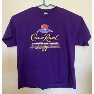 Vintage‎ Crown Royal NASCAR  #97 Kurt Busch 2005 T Shirt Checkered  Mens 2XL XXL